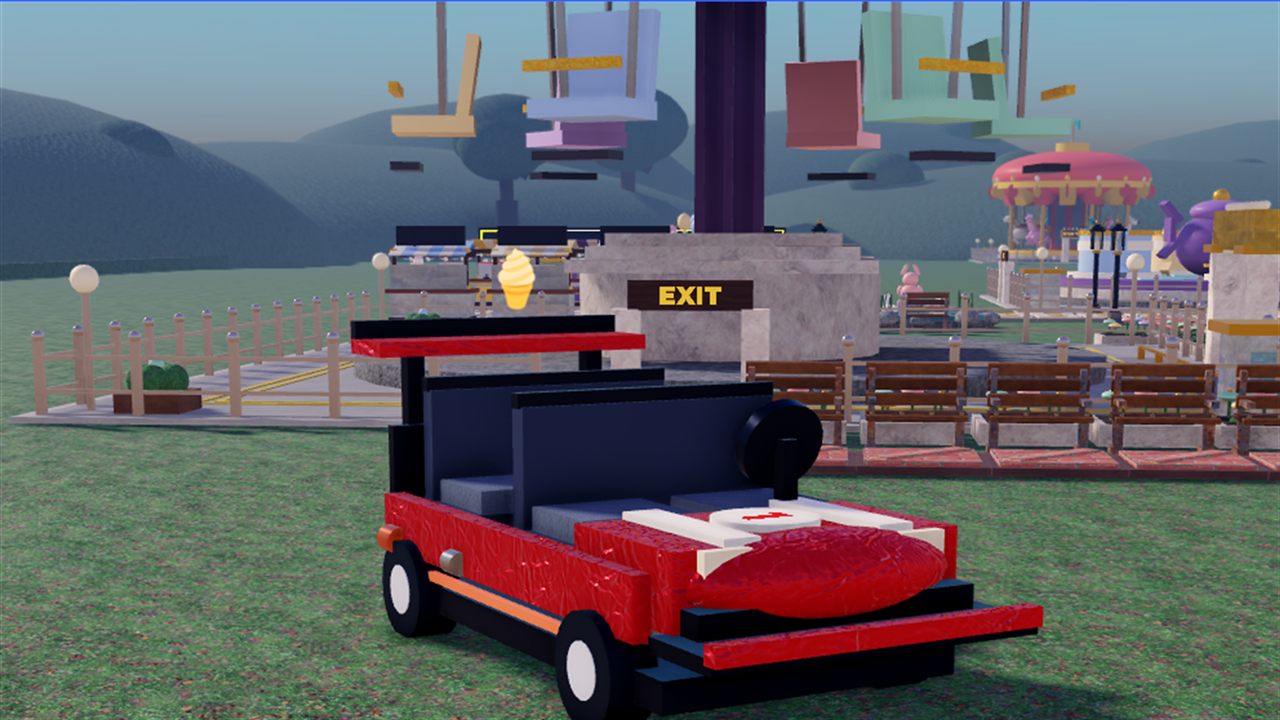 The red Comet Racer park buggy parked on the grass
